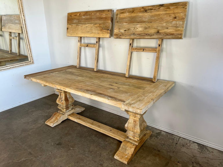 19th. C. Italian Tuscan Style Bleached Walnut Dining Table w/ Leaves