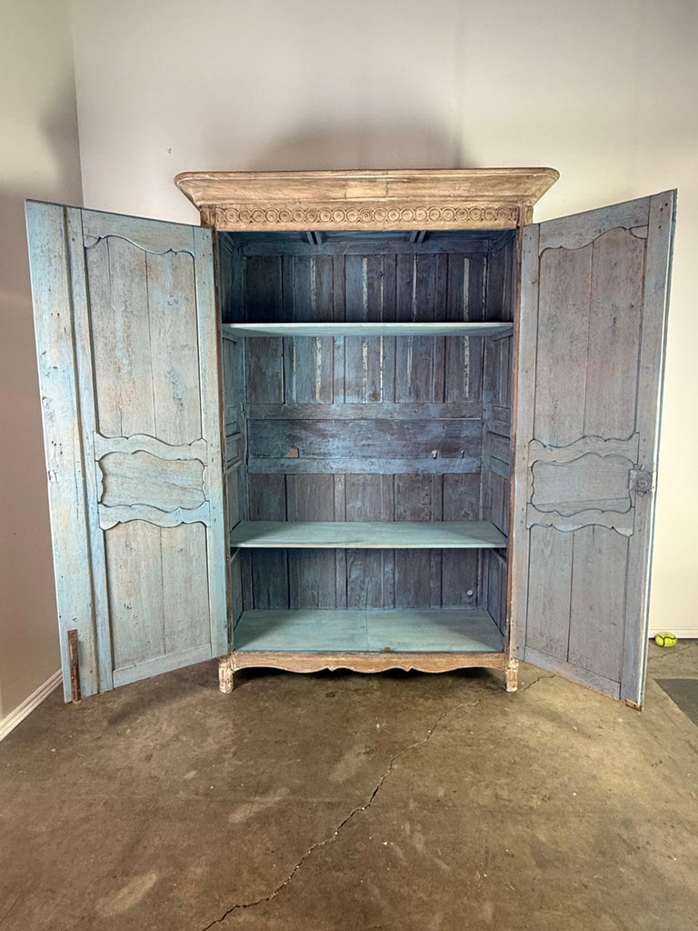French Provincial Star-Inlaid Armoire, 18th-century