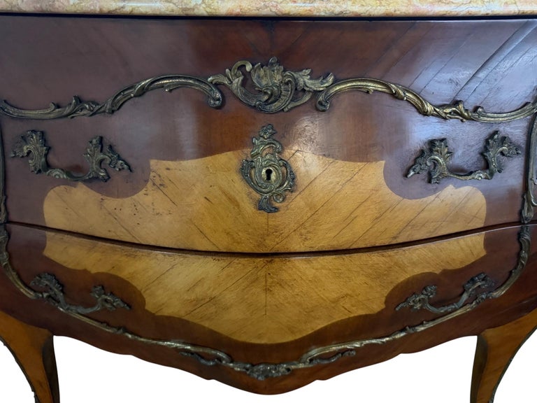 Pair of Spanish Bombe Chests with Portuguese Marble Tops