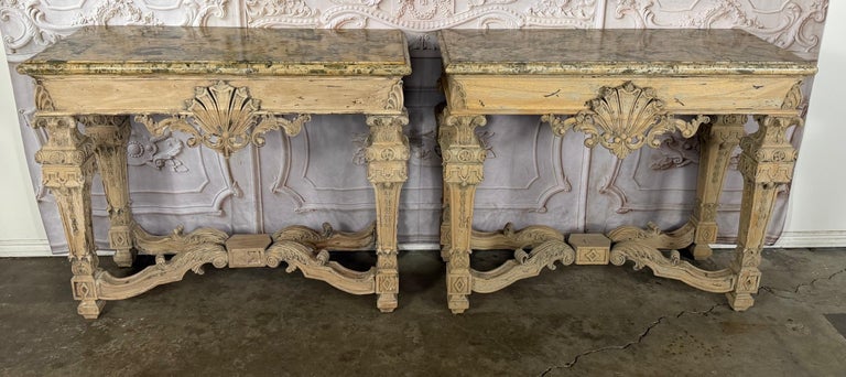 Pair of French Baroque Louis XIV Style Console Tables
