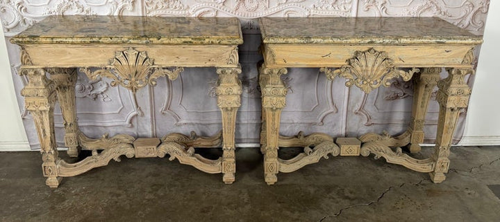 Pair of French Baroque Louis XIV Style Console Tables
