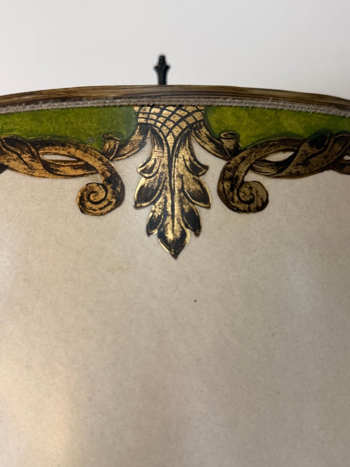 Pair of Vintage Murano Glass Table Lamps - Barovier &amp; Toso Style Olive Green