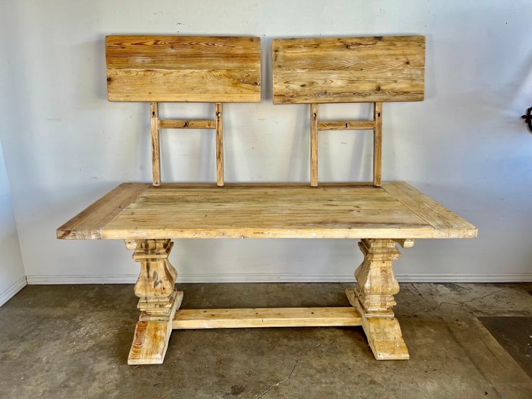 19th. C. Italian Tuscan Style Bleached Walnut Dining Table w/ Leaves