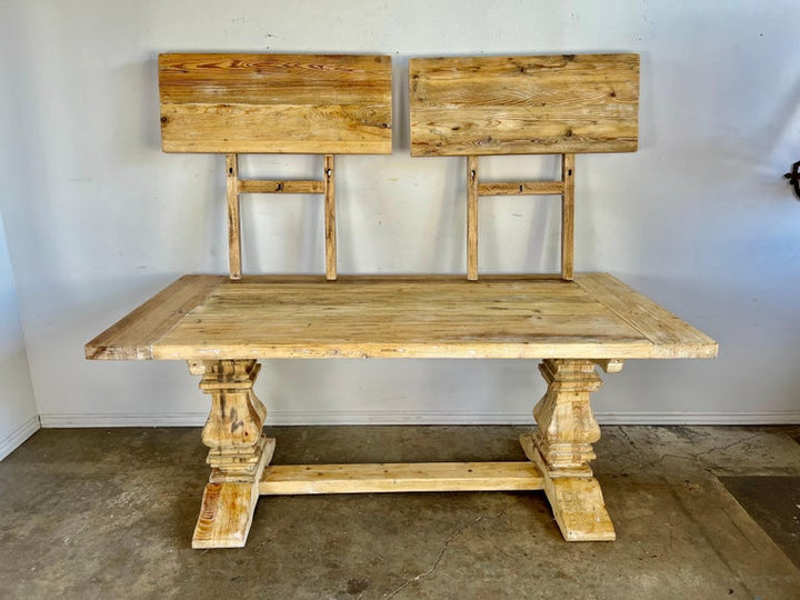 19th. C. Italian Tuscan Style Bleached Walnut Dining Table w/ Leaves