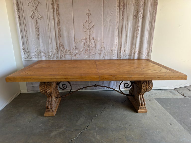 Italian Tuscan Revival Extendable Dining Table
