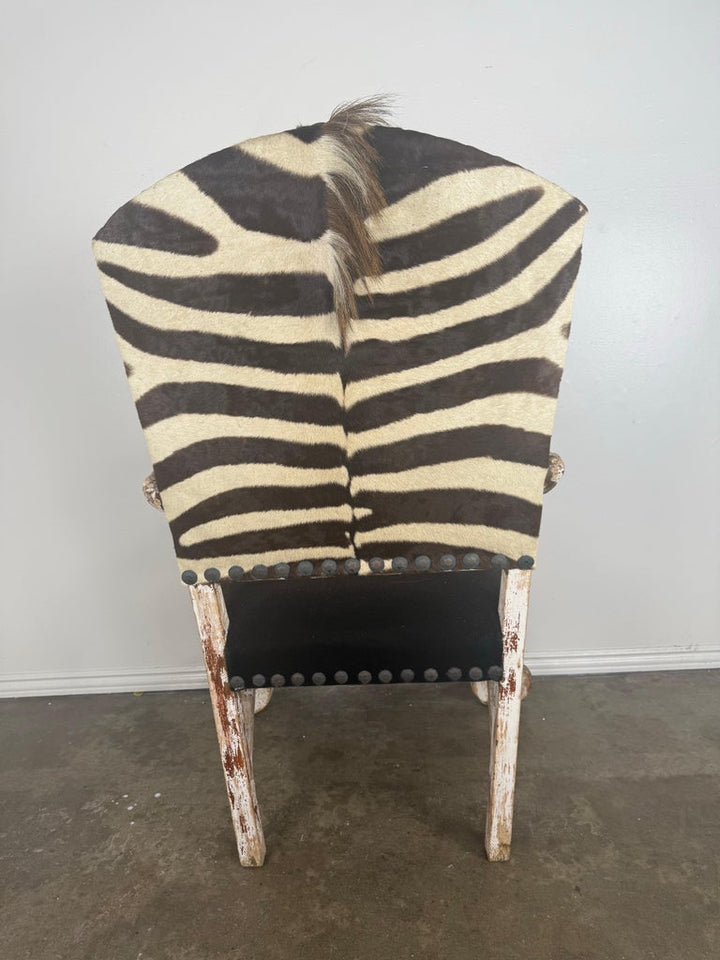 19th Century Italian Armchair with Zebra Upholstery
