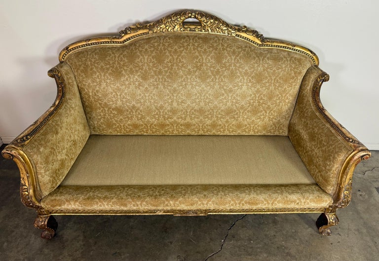 French Giltwood Sofa, Louis XV Style, Late 19th–Early 20th Century