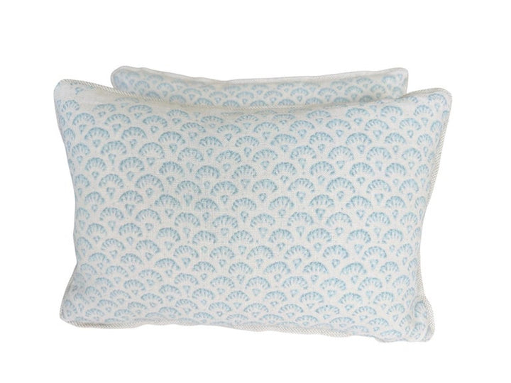 Pair of Custom Printed Linen Pillows with Down Inserts