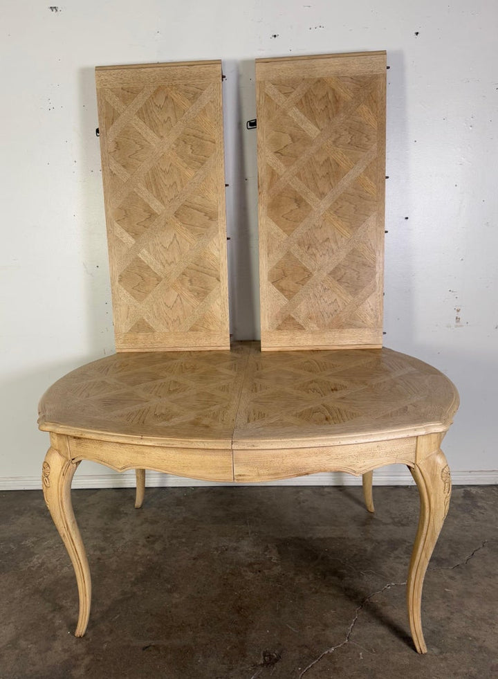 French Provincial Style Bleached Dining Table C. 1930's