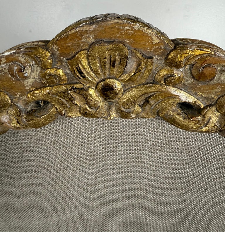 Set of Eight 18th-Century Style French Louis XV Carved & Giltwood Dining Chairs