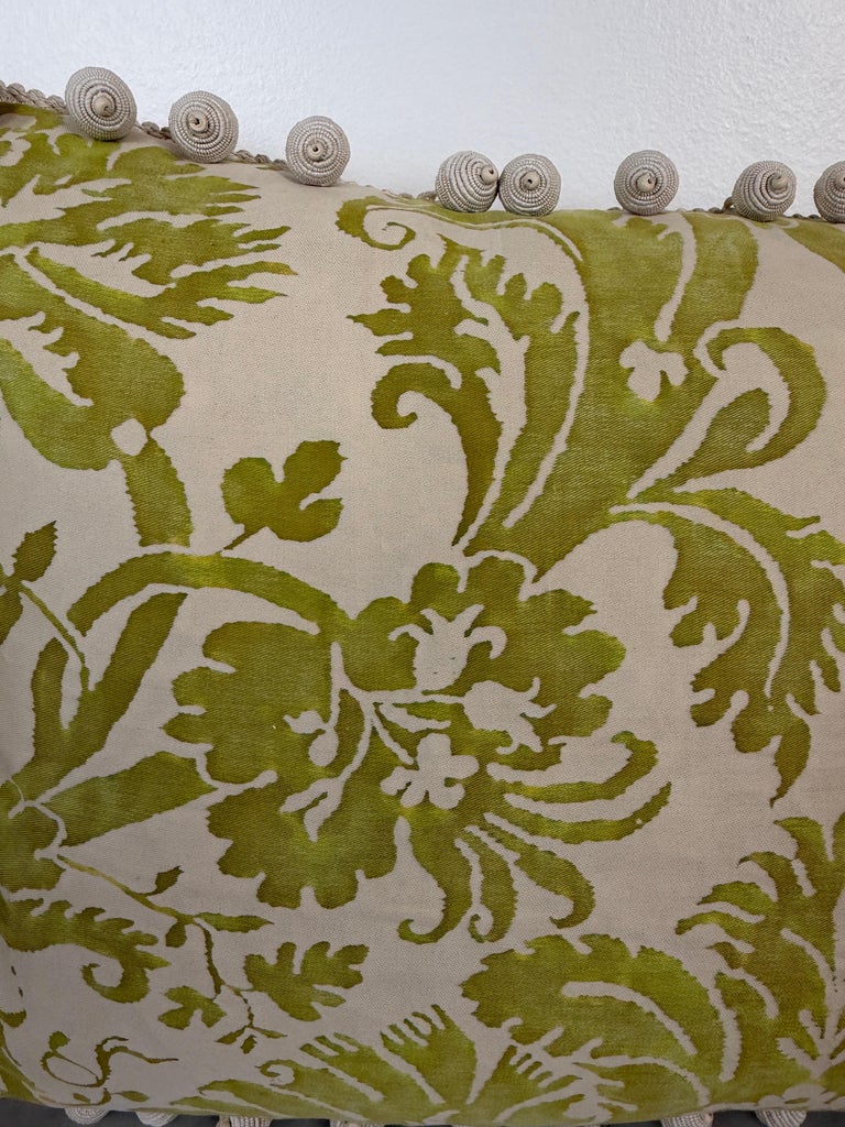 Pair of Mariano Fortuny Pillows - with Designer Pom-Pom Trim
