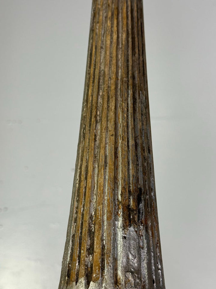 Italian Silvered Wood and Iron Six-Light Chandelier
