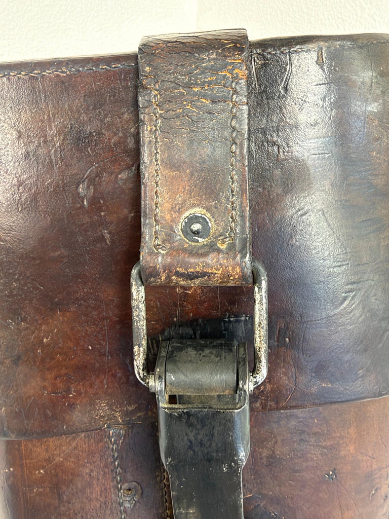 Antique 19th C. Cavalry Leather Rifle Scabbard - Original Hand-Stitched Saddle