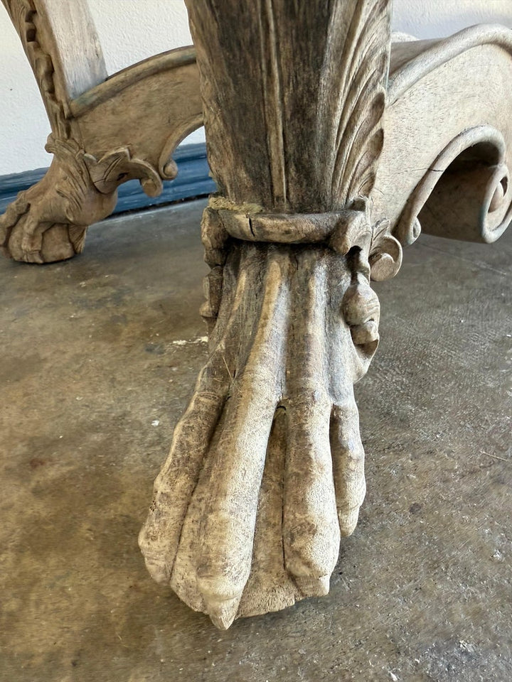 Italian Baroque Revival Carved Wood Console Table