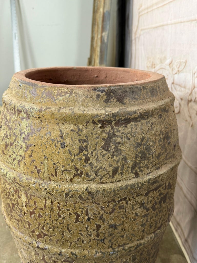 Ribbed Terracotta Storage Vessel with Ochre Encrusted Patina