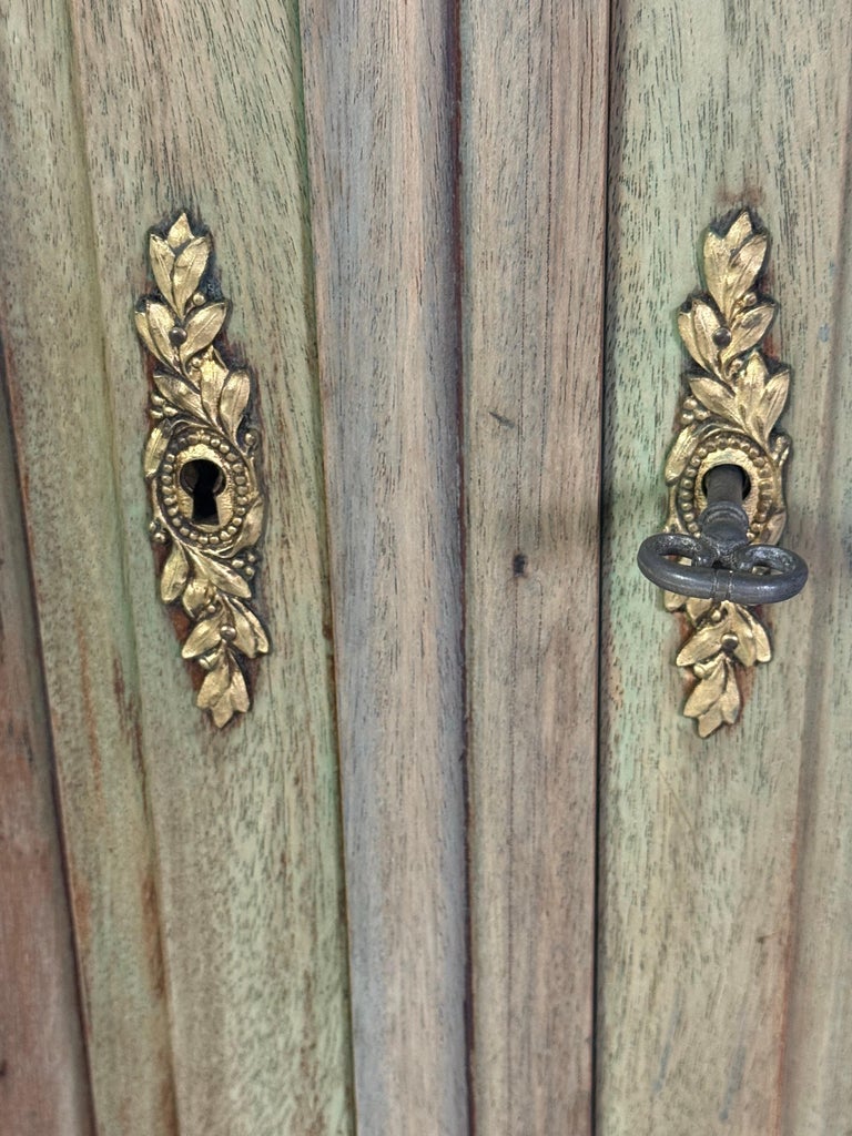 19th Century Italian Neoclassical Demilune Credenza with Marble Top