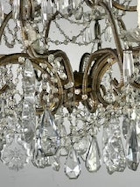 Monumental Italian Crystal Beaded Chandelier C. 1930's