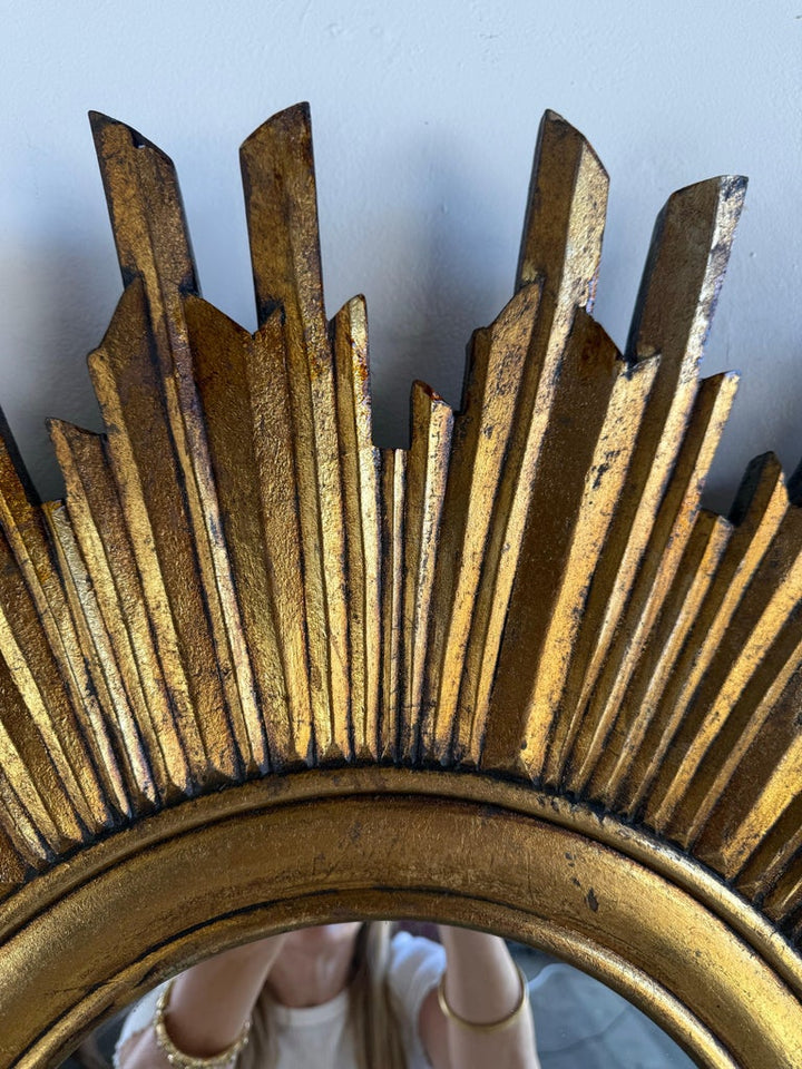 Giltwood Sunburst Mirror, Mid-20th Century