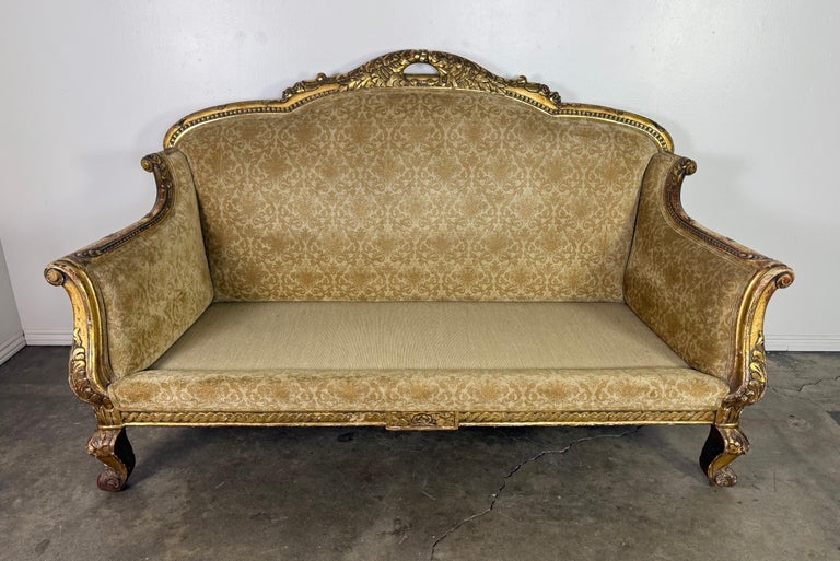 French Giltwood Sofa, Louis XV Style, Late 19th–Early 20th Century