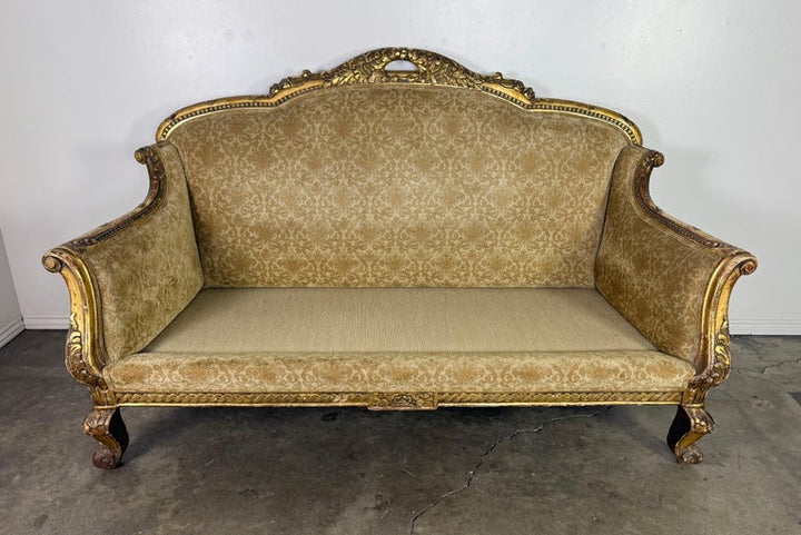 French Giltwood Sofa, Louis XV Style, Late 19th–Early 20th Century