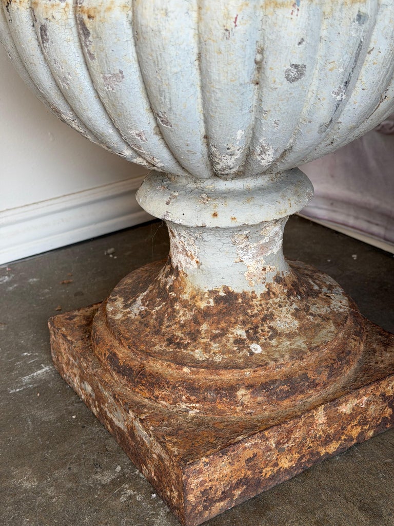 Set of 4 19th Century French Cast Iron Garden Urns