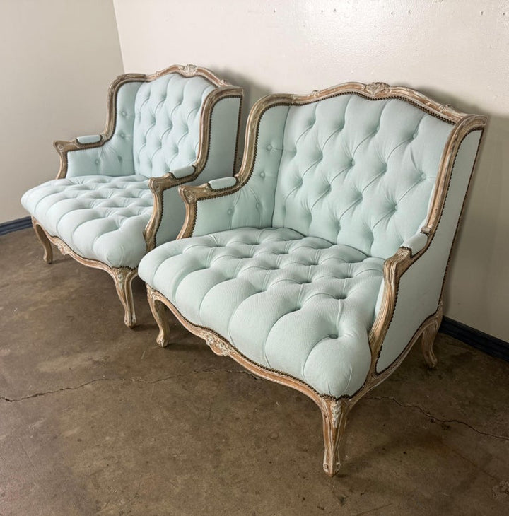 Pair of Louis XV Style French Bergères