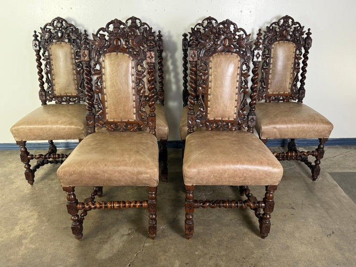 Set of Six 19th C. Renaissance Revival Dining chairs