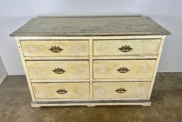 19th C. Gustavian Style Chest of Drawers w/ Brass Hardware