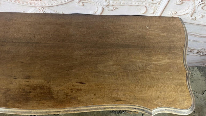 French Louis XV Style 9-Drawer Bombe Dresser in Bleached Fruitwood