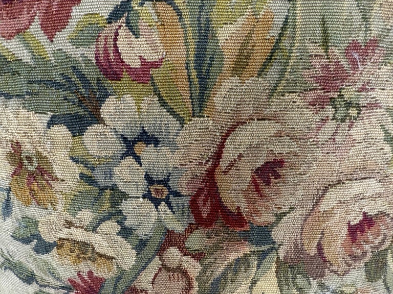 Pair of Custom Aubusson Tapestry and Velvet Pillows by Melissa Levinson