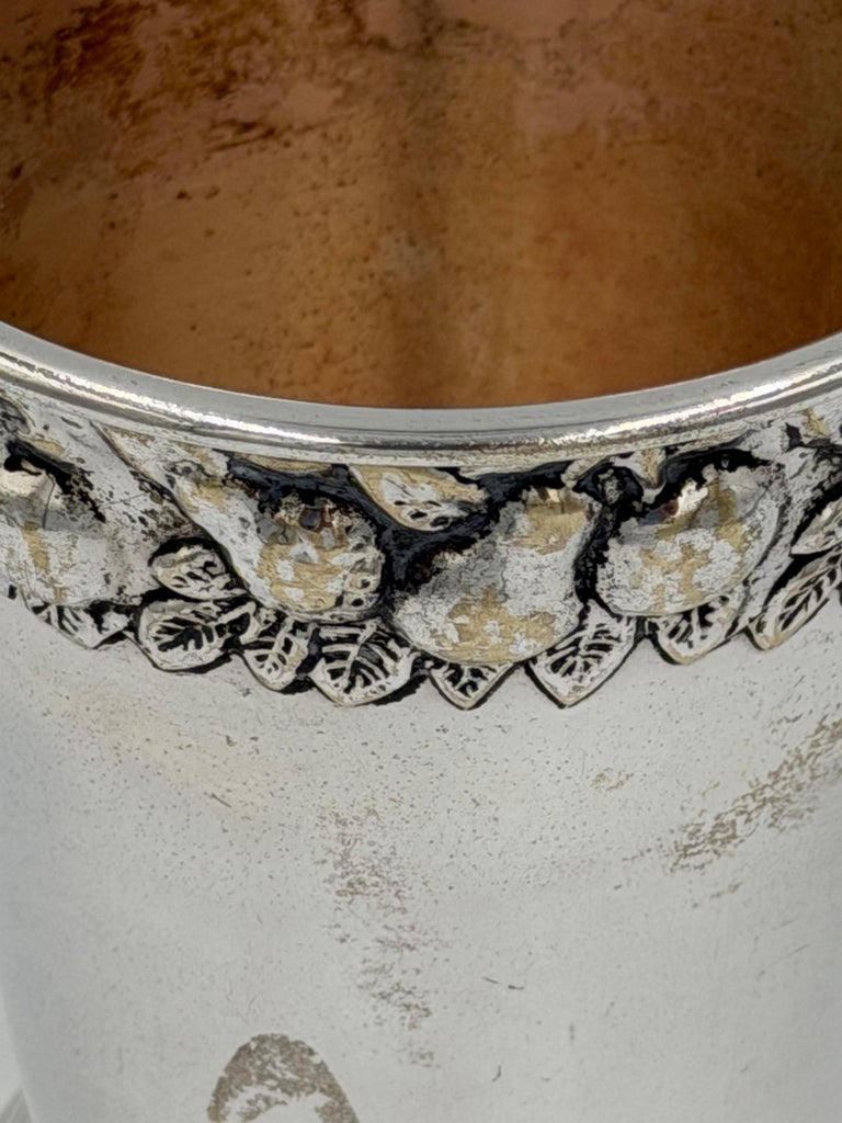 Neoclassical Revival Silver Plate Cup with Repoussé Fruit Garland
