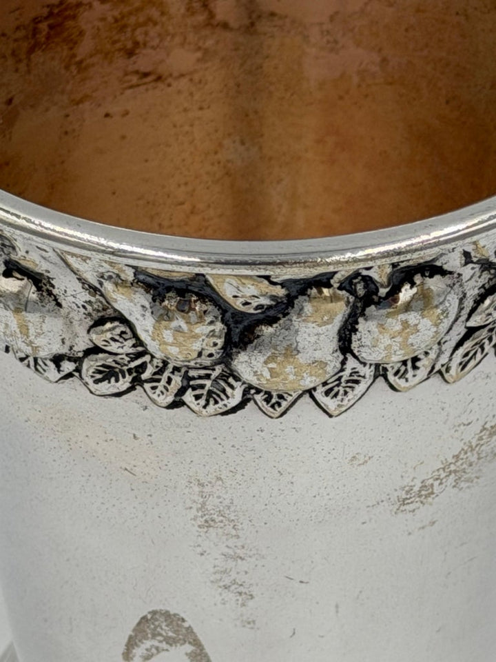 Neoclassical Revival Silver Plate Cup with Repoussé Fruit Garland