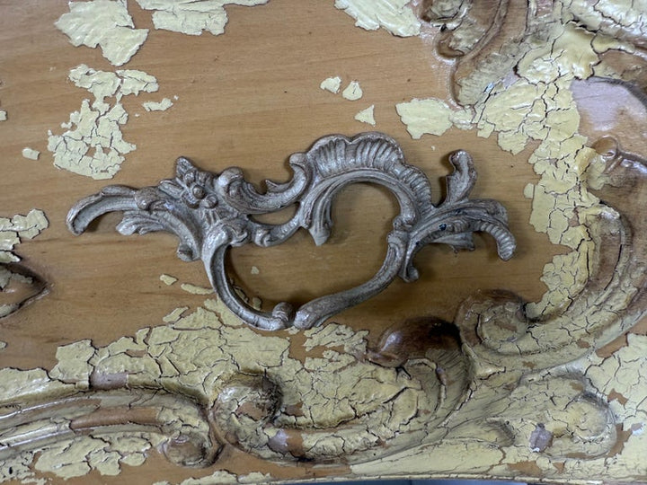 Pair of Louis XV–Style Painted Bombe Commodes with Carved Rococo Ornament