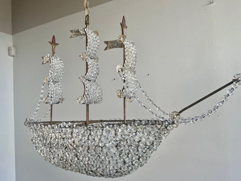 Crystal Beaded Ship Chandelier by MLA