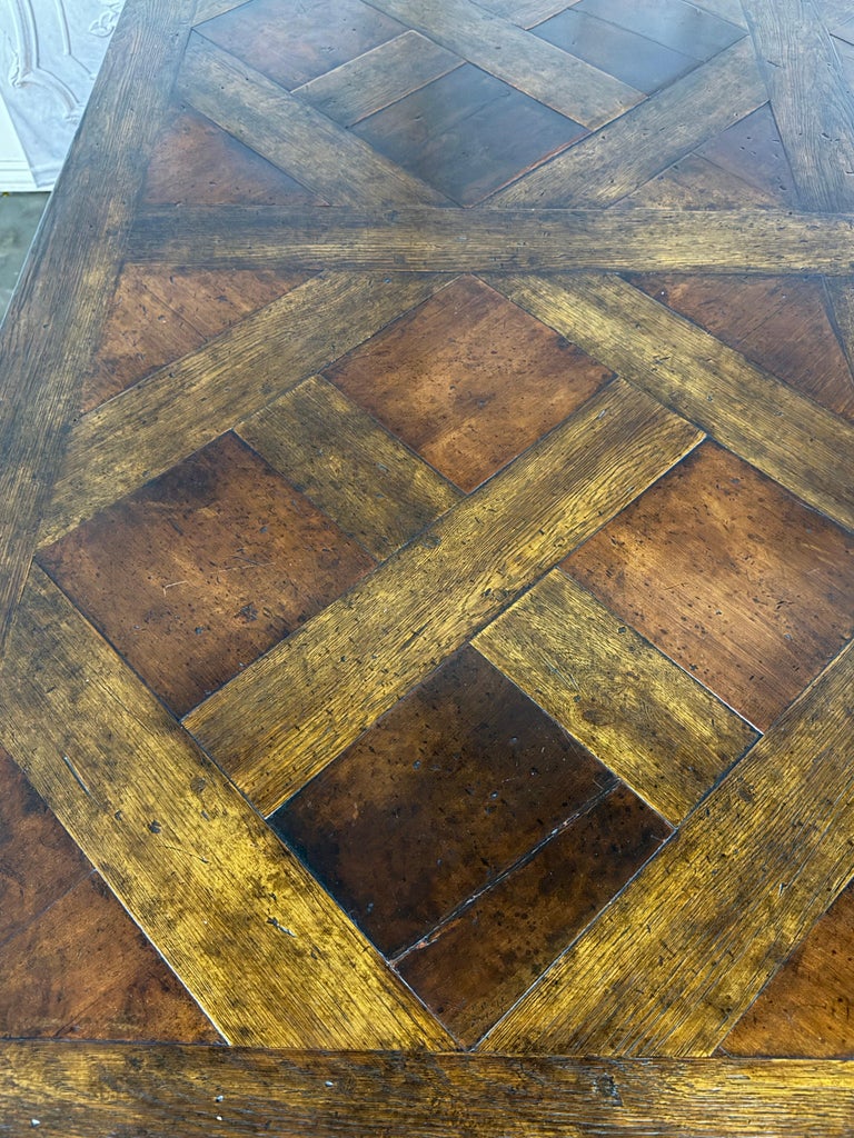 Monumental French Parquet of Versailles Convertible Dining Table