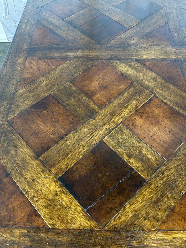 Monumental French Parquet of Versailles Convertible Dining Table
