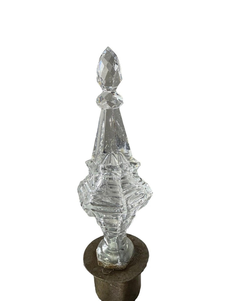 Elegant Rock Crystal and Iron Six-Light Chandelier