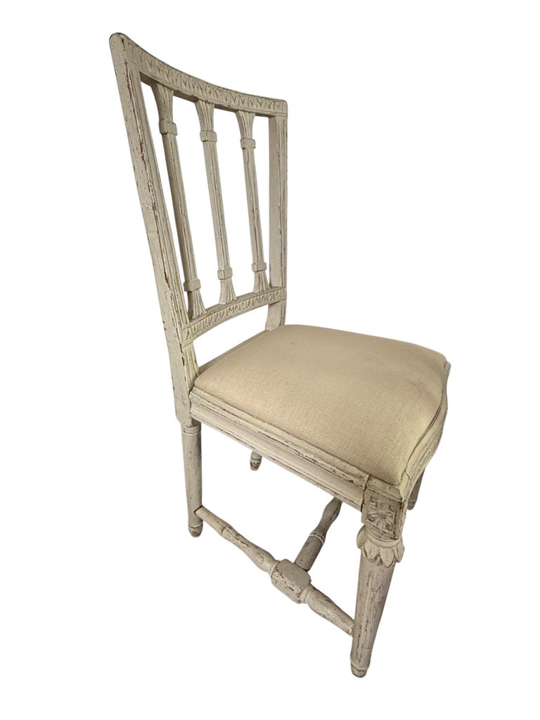 Set of Eight Swedish Gustavian Style Dining Chairs, 19th Century