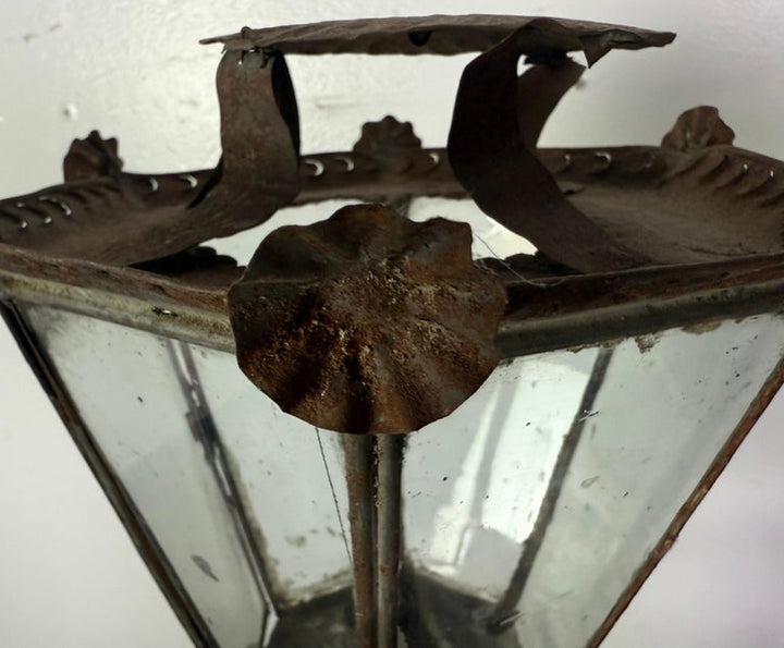 Pair of 19th Century Italian Lanterns with Carved and Painted Bases