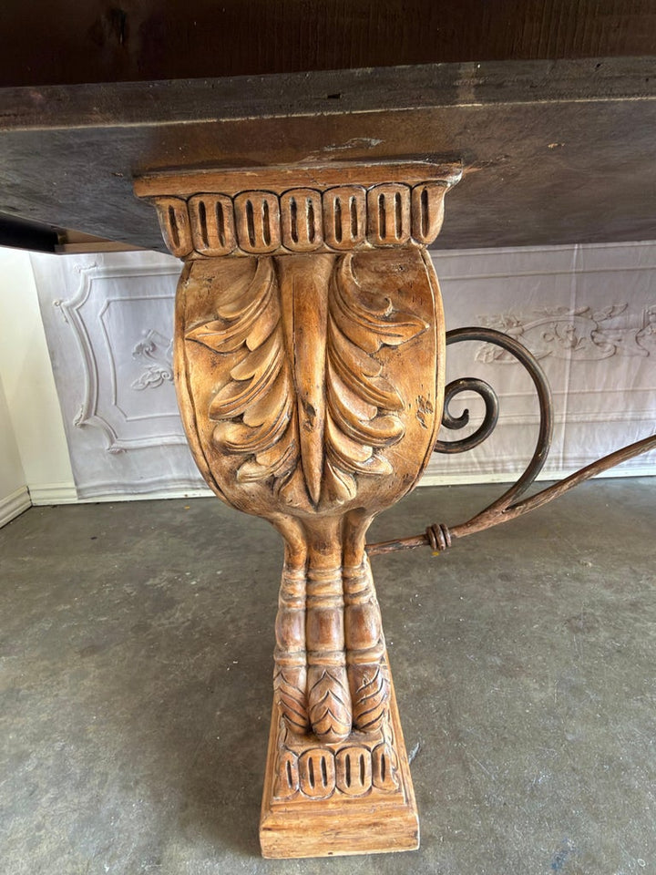 Italian Tuscan Revival Extendable Dining Table