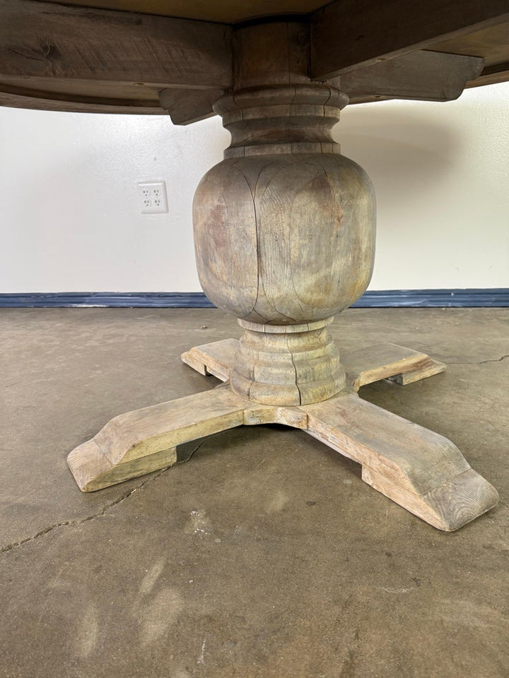 Rustic Painted Pedestal Dining Table