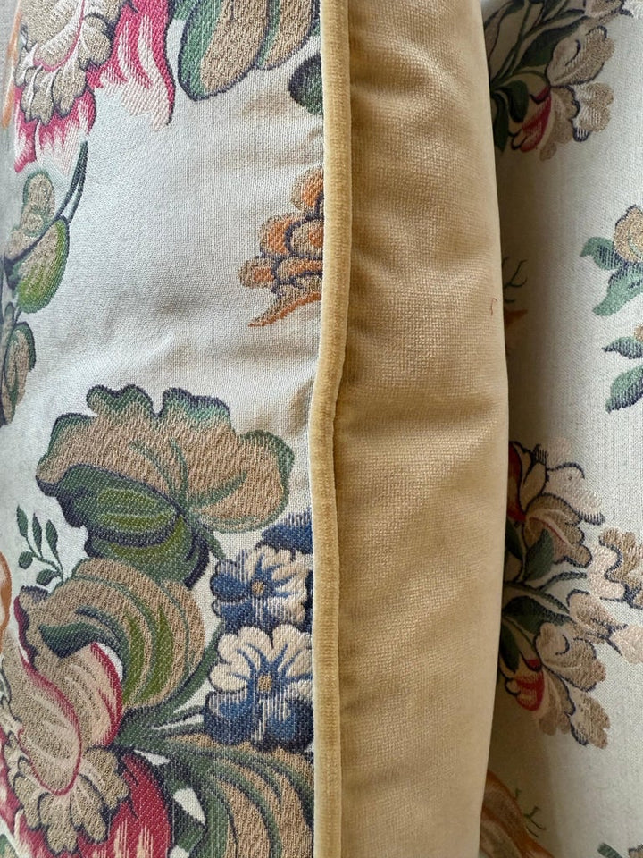 Pair of Vintage-Inspired Floral Brocade Pillows