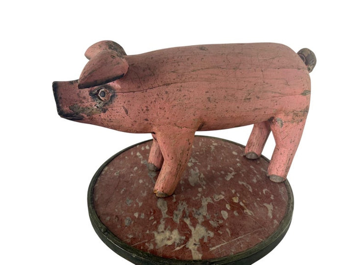 Folk Art Carved and Painted Pig