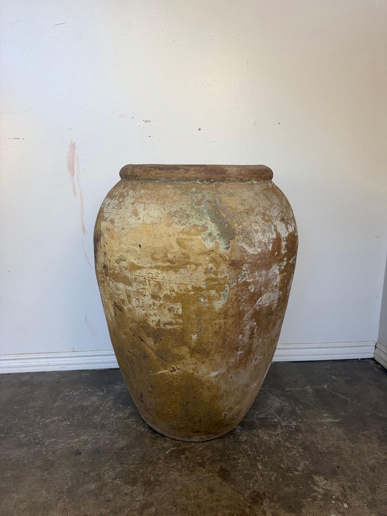 Antique Monumental Olive Jar, Terracotta with Weathered Patina