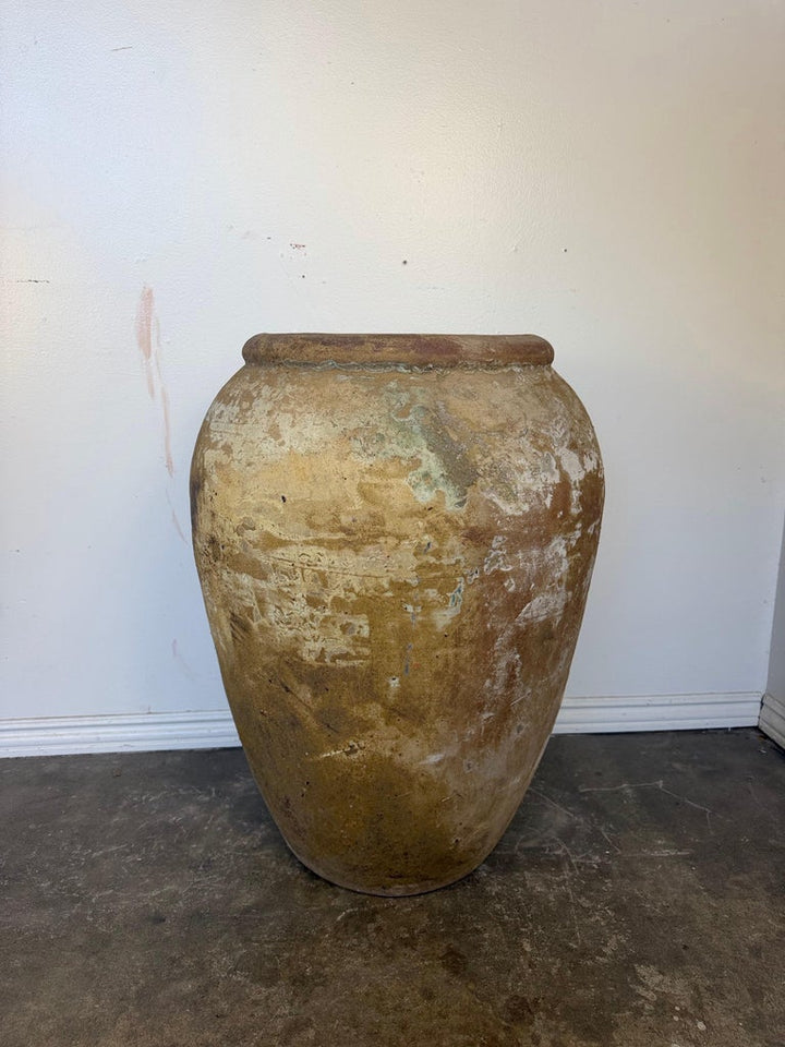 Antique Monumental Olive Jar, Terracotta with Weathered Patina