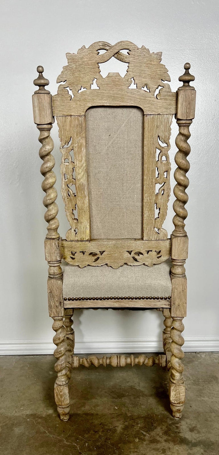 Set of 19th Century English Bleached Oak Dining Chairs