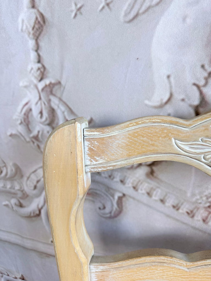 Set of 10 19th Century French Provincial Bleached Oak Ladderback Dining Chairs
