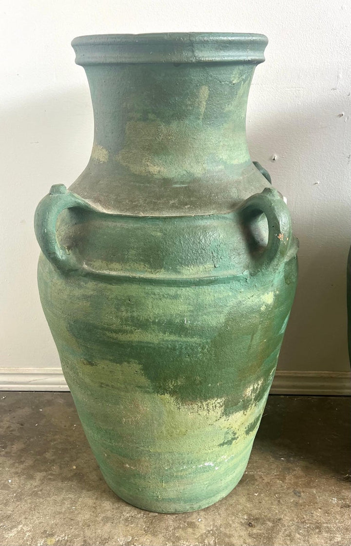 Pair of Italian Glazed Ceramic Urns C. 1930's