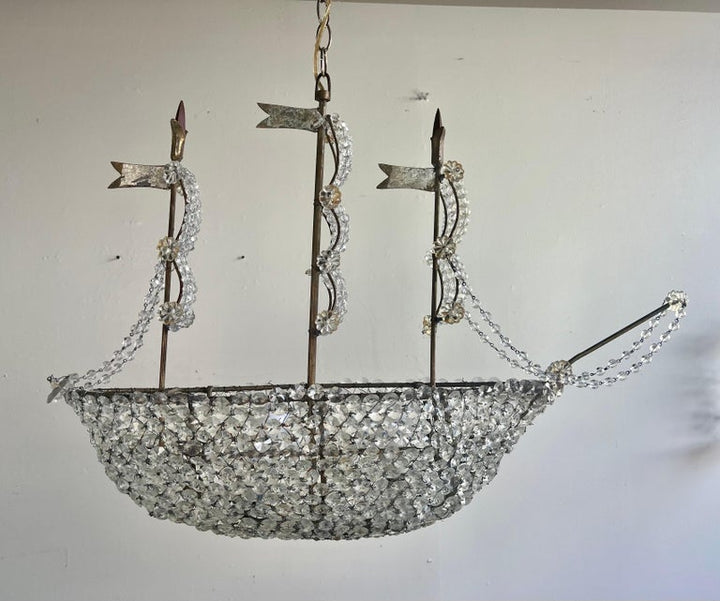 Crystal Beaded Ship Chandelier by MLA