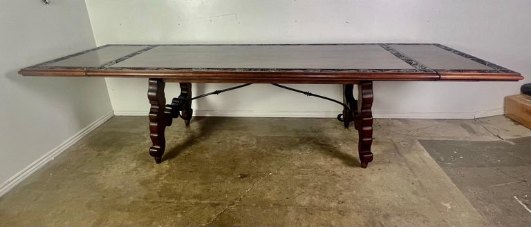 Early 20th Century Spanish Refractory Dining Table with Leaves